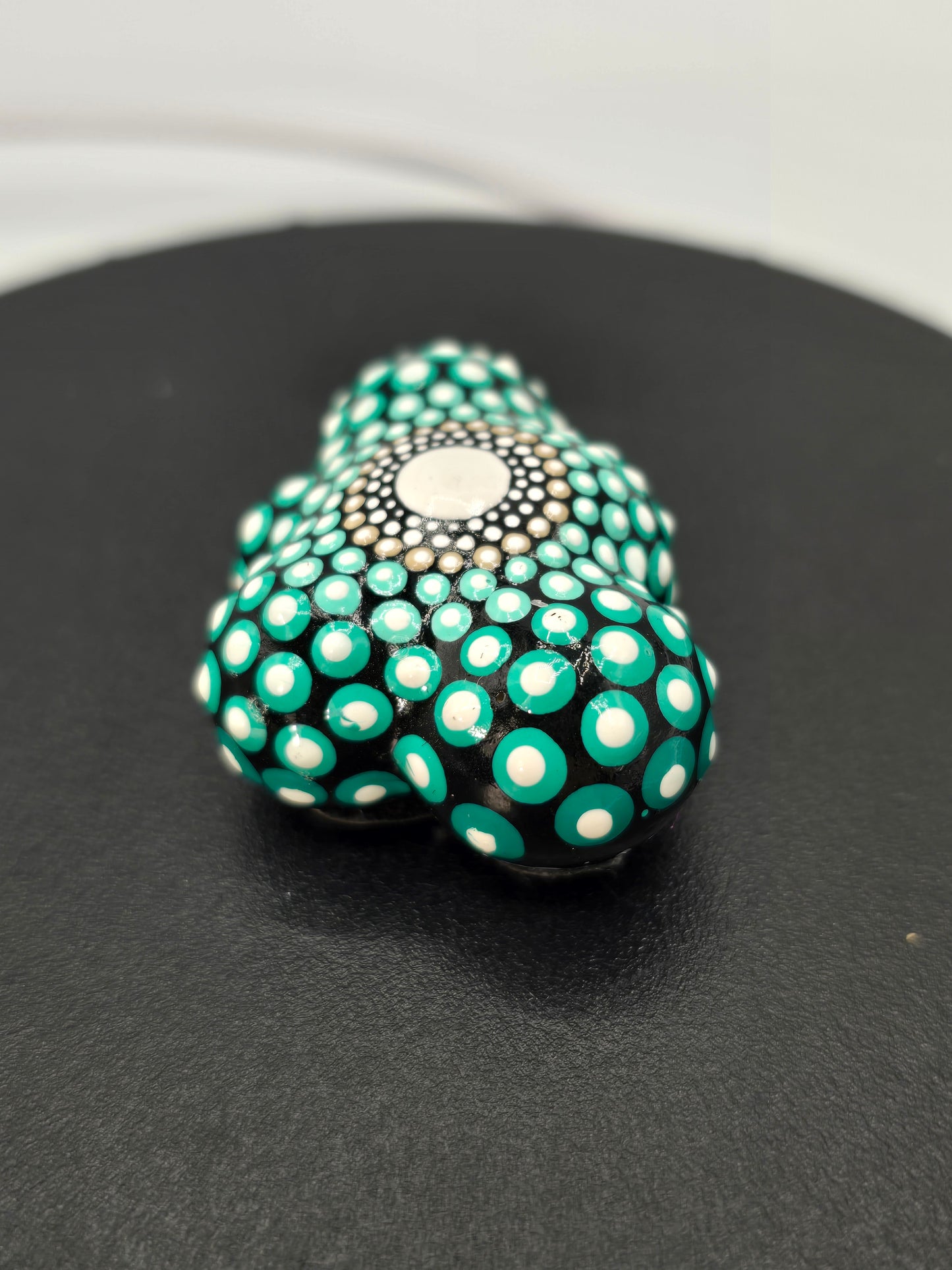 Celina Miller Art - Teal and White Mandala Small Cloud Stone