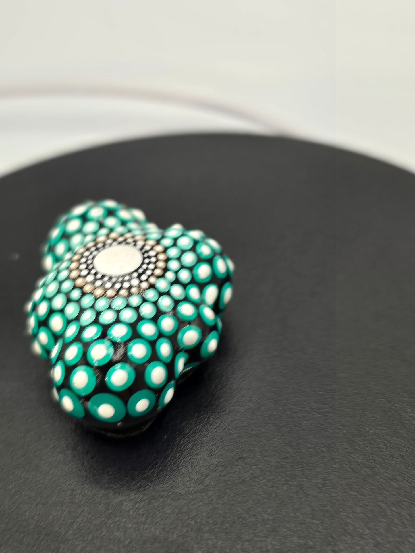 Celina Miller Art - Teal and White Mandala Small Cloud Stone