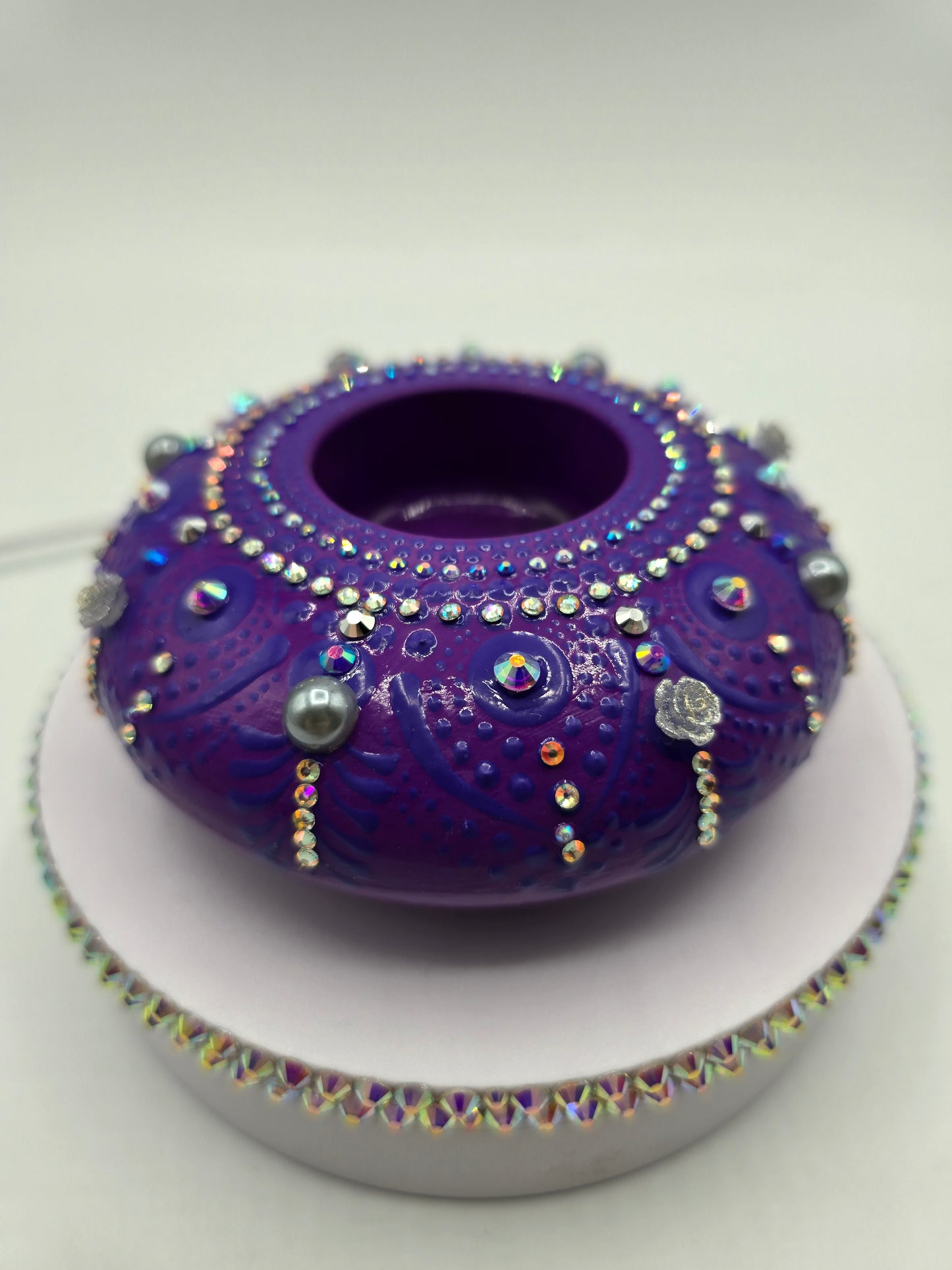 Celina Miller Art - Bling Purple on Purple XL Tealight Holder