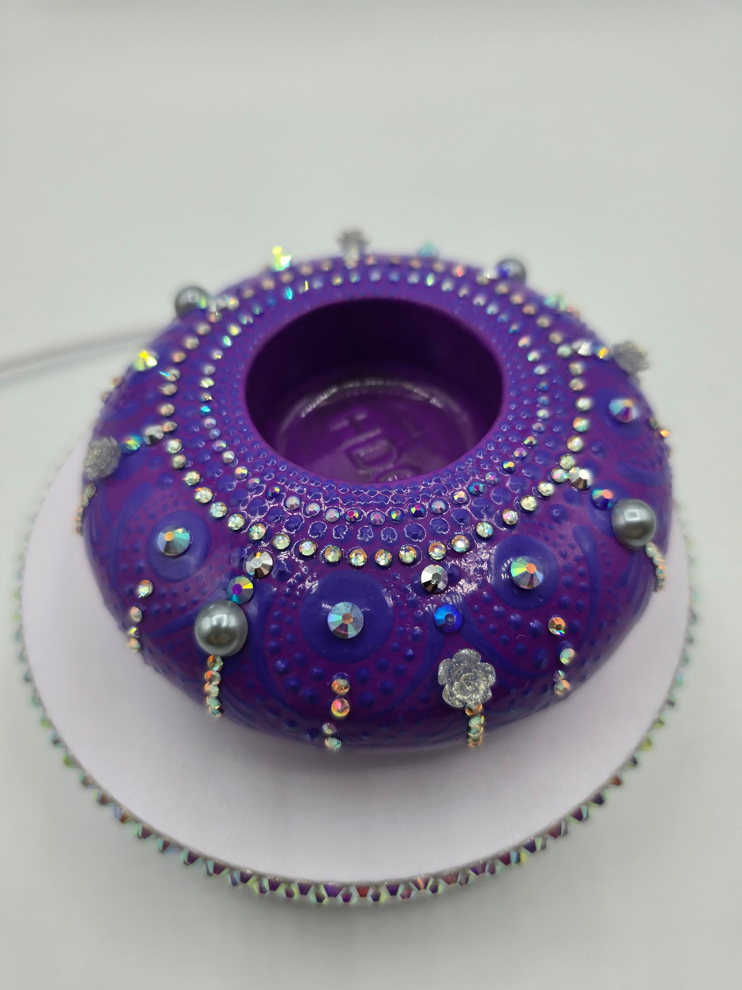 Celina Miller Art - Bling Purple on Purple XL Tealight Holder