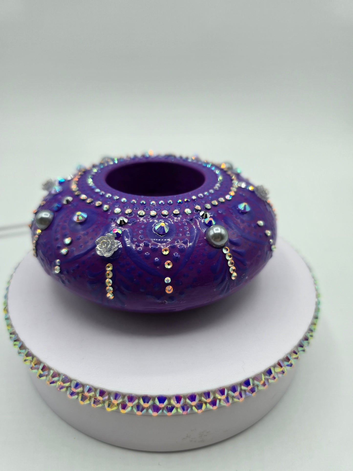 Celina Miller Art - Bling Purple on Purple XL Tealight Holder
