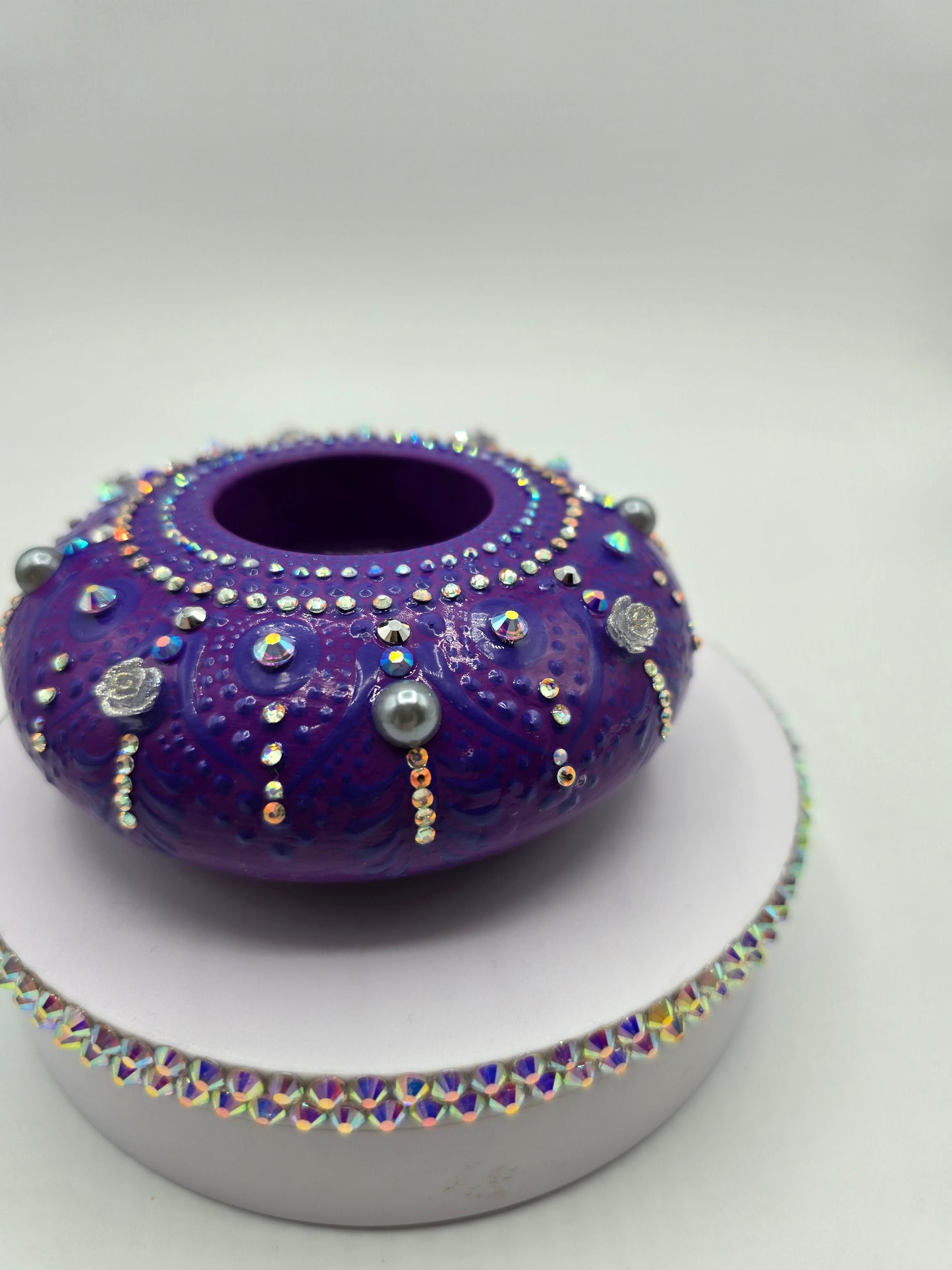 Celina Miller Art - Bling Purple on Purple XL Tealight Holder
