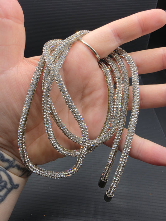 Silver Rhinestone Hoodie String