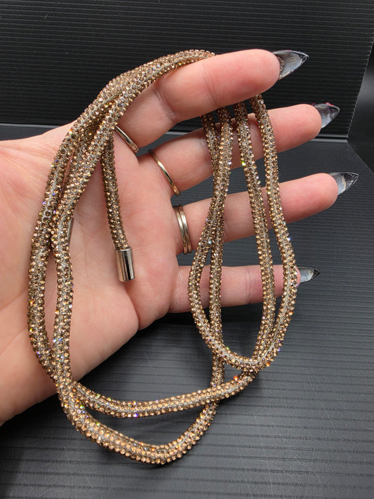 Gold Rhinestone Hoodie String
