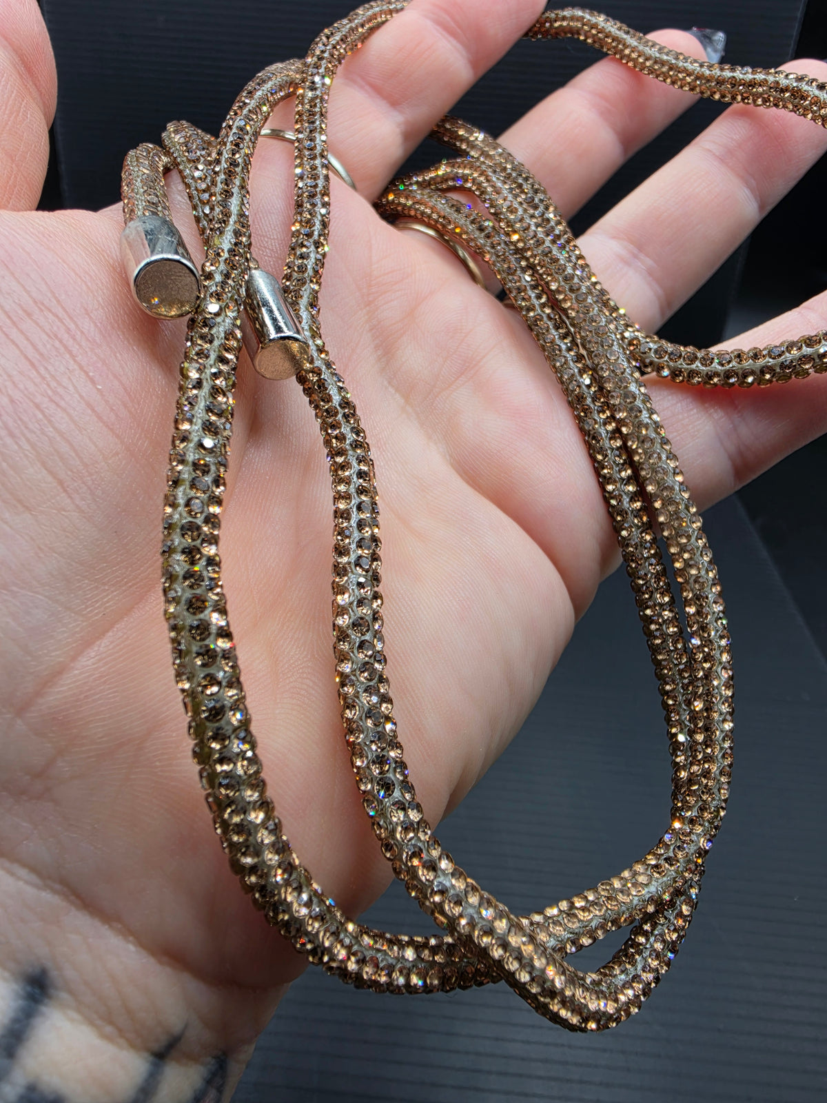 Gold Rhinestone Hoodie String