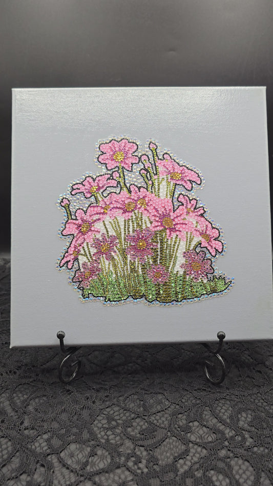 Celina Miller Art - Bling Pink Flower Canvas