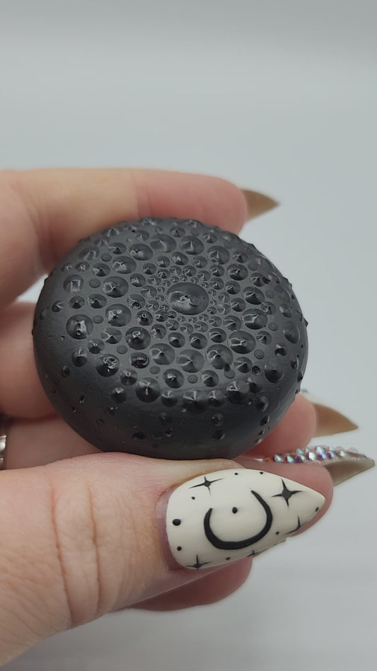 Celina Miller Art - Black on Black Mandala Palm Stone