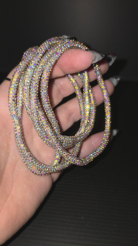 Aurora Borealis Rhinestone Hoodie String