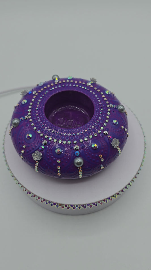 Celina Miller Art - Bling Purple on Purple XL Tealight Holder
