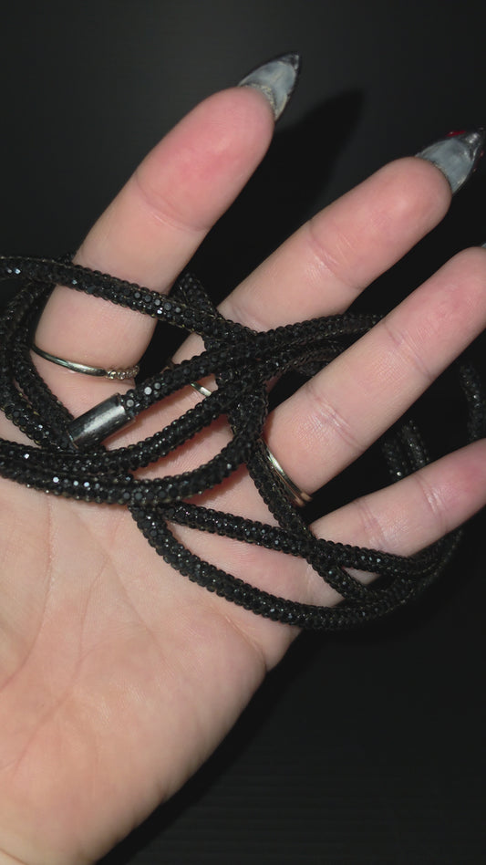 Black Rhinestone Hoodie String