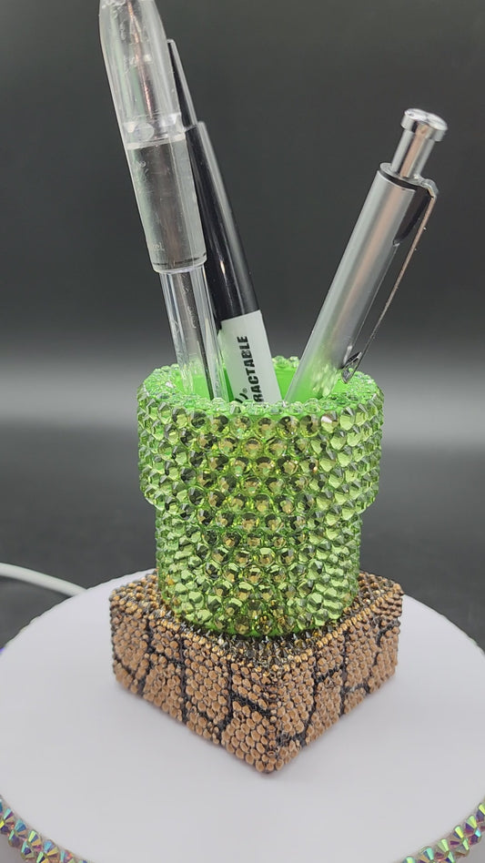 Celina Miller Art - Bling Super Mario Warp Pipe with Brick