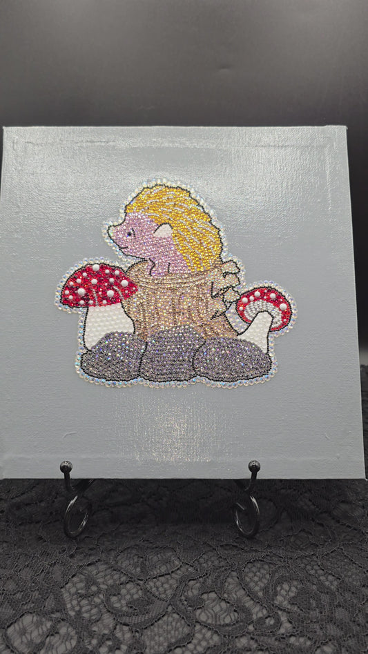 Celina Miller Art - Bling Hedgehog with Mushrooms