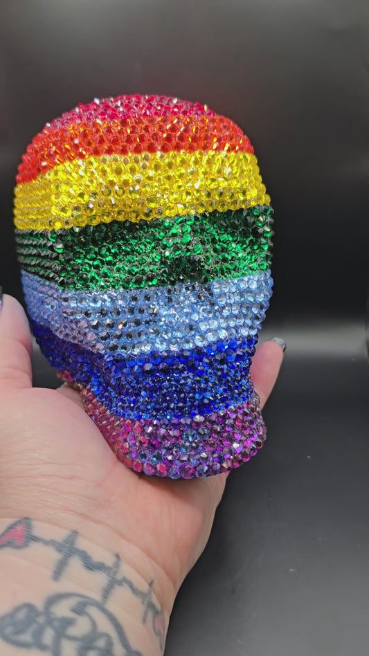 Celina Miller Art - Bling Large Rainbow Skull