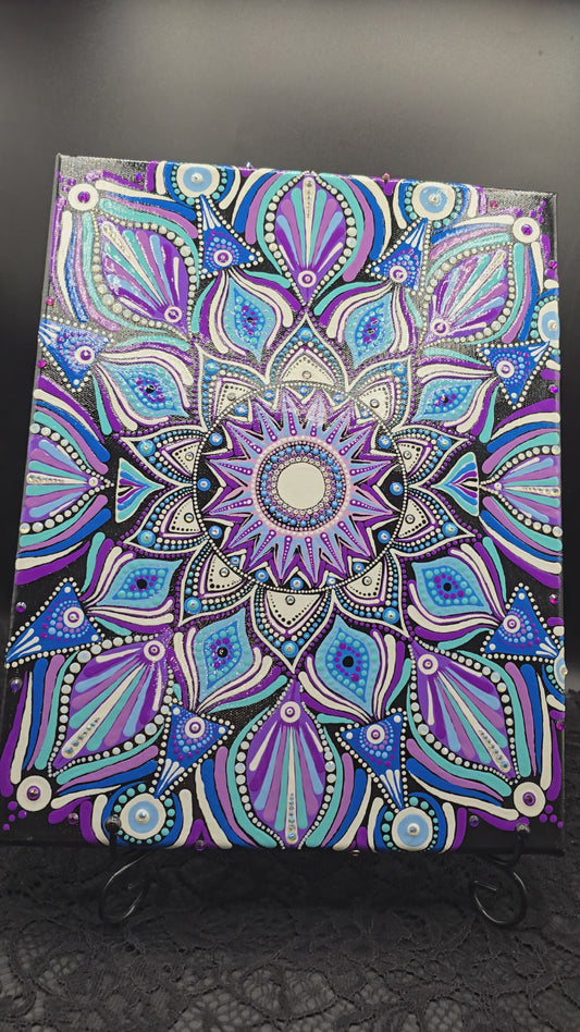 Celina Miller Art - Blue and Purple Mandala Canvas